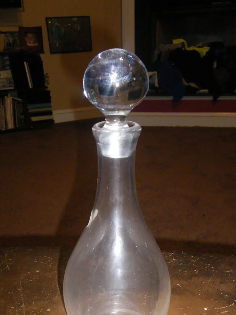 Vintage Hand-Blown Verre Crystal Crafted in France Decanter